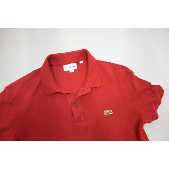 Lacoste Alligator Golf Polo Red Slim Fit Short Sleeve Mens FR 4 US Medium - Picture 6 of 9